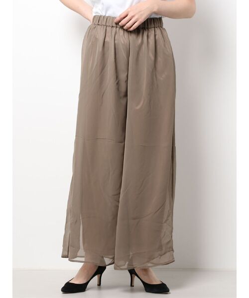 EVRIS(エヴリス)の「シアーワイドイージーパンツ(スラックス・レディース・ブラック/ベージュ/その他1/ブラウン・FREE)」の3枚目の写真