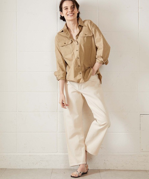 OUVRAGE CLASSE(ウヴラージュクラス)の「【YANUK/ヤヌーク】COLLEEN-color/ワイドテーパード(デニムパンツ・レディース・オフホワイト・MEDIUM/SMALL)」の4枚目の写真