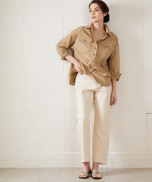 OUVRAGE CLASSE(ウヴラージュクラス)の「【YANUK/ヤヌーク】COLLEEN-color/ワイドテーパード(デニムパンツ・レディース・オフホワイト・MEDIUM/SMALL)」の12枚目の写真