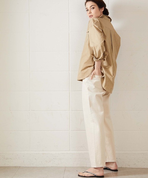 OUVRAGE CLASSE(ウヴラージュクラス)の「【YANUK/ヤヌーク】COLLEEN-color/ワイドテーパード(デニムパンツ・レディース・オフホワイト・MEDIUM/SMALL)」の7枚目の写真