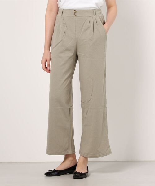 Toyome（トヨミー）の「オーバサイズワイドパンツ（スラックス・レディース・ブラウン/ベージュ/ピンク/カーキ/グレー・FREE）」の5枚目の写真