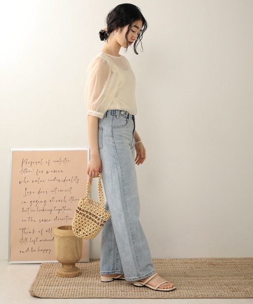 Bab(バブ)の「【WEB限定】ボリュームスリーブシアートップス(シャツ/ブラウス・レディース・ベージュ/ブラウン/グレー・38)」の15枚目の写真