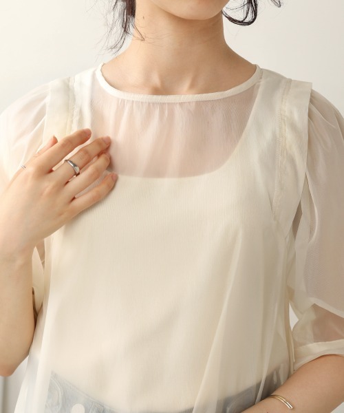 Bab(バブ)の「【WEB限定】ボリュームスリーブシアートップス(シャツ/ブラウス・レディース・ベージュ/ブラウン/グレー・38)」の19枚目の写真