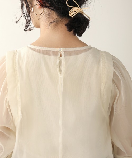 Bab(バブ)の「【WEB限定】ボリュームスリーブシアートップス(シャツ/ブラウス・レディース・ベージュ/ブラウン/グレー・38)」の21枚目の写真