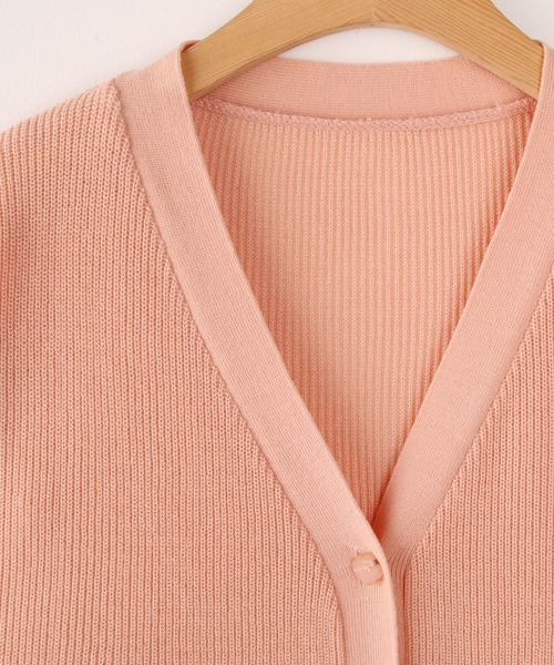 fd style（エフディ スタイル）の「【Chuzchuz】Vネックカーディガン（カーディガン/ボレロ・レディース・ネイビー/ピンク/イエロー/ライトベージュ・FREE）」の13枚目の写真