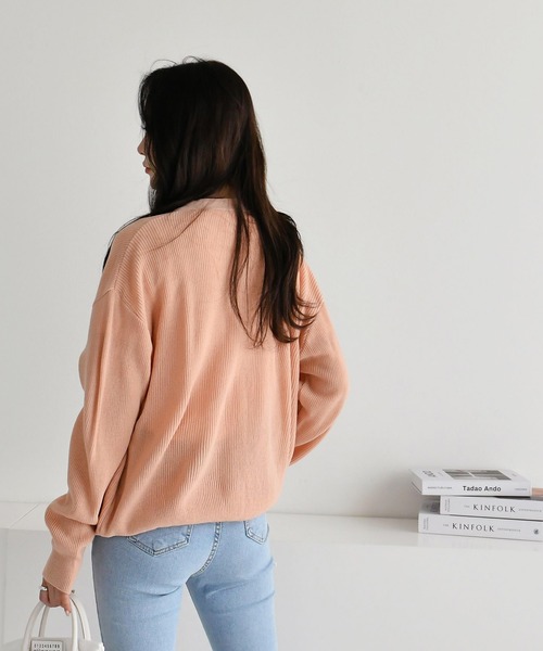 fd style（エフディ スタイル）の「【Chuzchuz】Vネックカーディガン（カーディガン/ボレロ・レディース・ネイビー/ピンク/イエロー/ライトベージュ・FREE）」の20枚目の写真