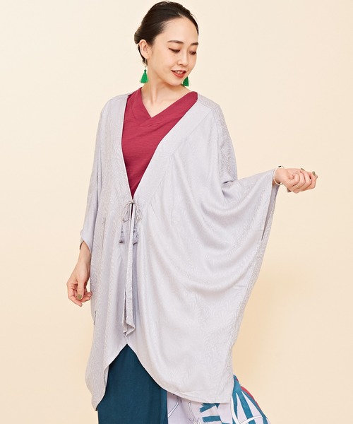 カヤ（カヤ）の「【カヤ】菊薫るUV羽織（カーディガン/ボレロ・レディース・ネイビー/グレー/ブルー/ライトパープル/グリーン/スミクロ/レッド・FREE）」の3枚目の写真