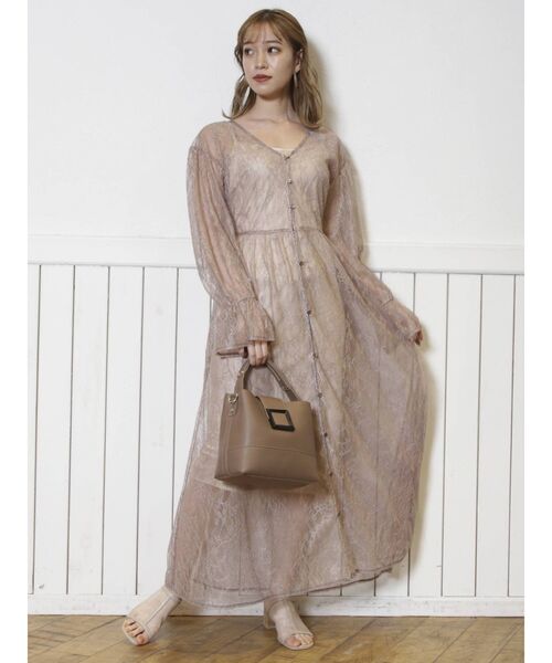 dazzlin（ダズリン）の「レースガウン2WAYワンピース（ワンピース・レディース・ブラック/ブラウン/オフホワイト・FREE）」の14枚目の写真