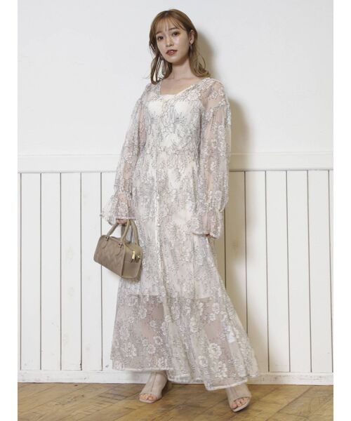 dazzlin（ダズリン）の「レースガウン2WAYワンピース（ワンピース・レディース・ブラック/ブラウン/オフホワイト・FREE）」の6枚目の写真
