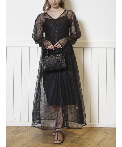 dazzlin（ダズリン）の「レースガウン2WAYワンピース（ワンピース・レディース・ブラック/ブラウン/オフホワイト・FREE）」の11枚目の写真