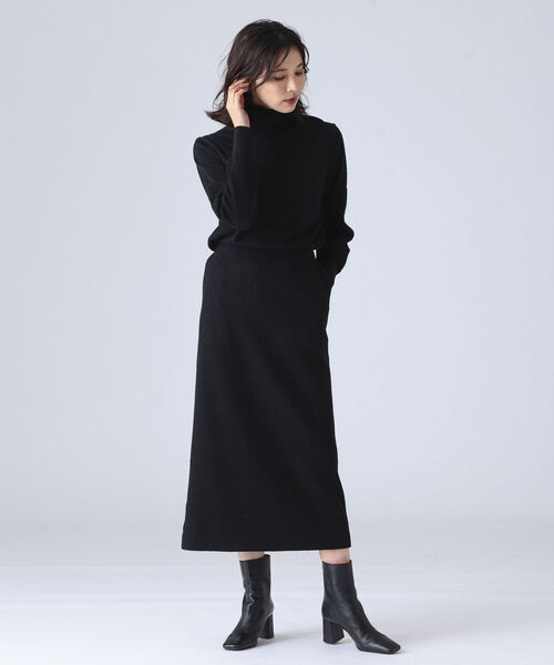 ビームス黒ニット B:MING by BEAMS（ビーミング by ビームス）5ゲージ 片畦編み