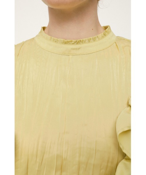 SLY(スライ)の「PLEATS FRILL TOPS プリーツフリル トップス(シャツ/ブラウス・レディース・ブラック/アイボリー/ライトグリーン・FREE)」の19枚目の写真