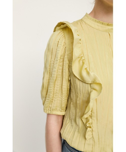 SLY(スライ)の「PLEATS FRILL TOPS プリーツフリル トップス(シャツ/ブラウス・レディース・ブラック/アイボリー/ライトグリーン・FREE)」の13枚目の写真