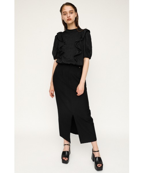 SLY(スライ)の「PLEATS FRILL TOPS プリーツフリル トップス(シャツ/ブラウス・レディース・ブラック/アイボリー/ライトグリーン・FREE)」の14枚目の写真