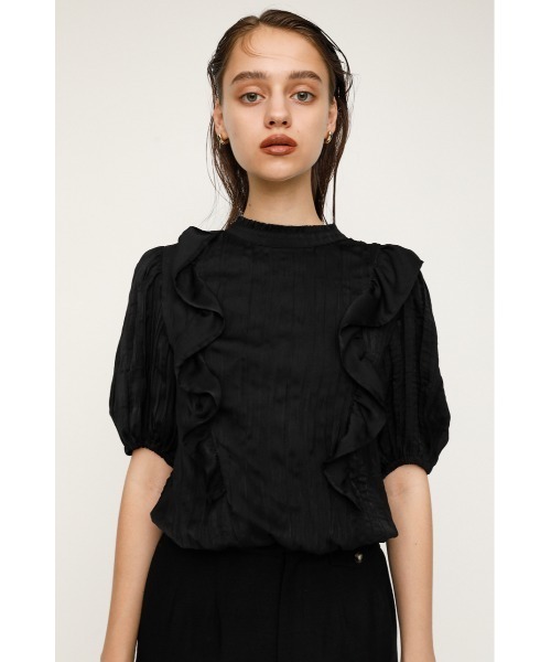 SLY(スライ)の「PLEATS FRILL TOPS プリーツフリル トップス(シャツ/ブラウス・レディース・ブラック/アイボリー/ライトグリーン・FREE)」の18枚目の写真