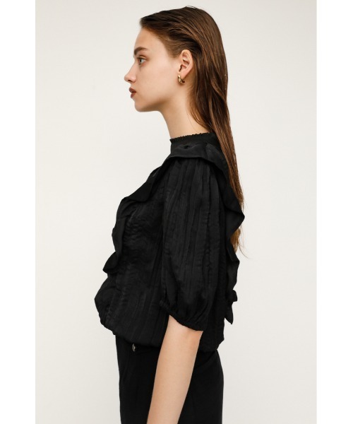 SLY(スライ)の「PLEATS FRILL TOPS プリーツフリル トップス(シャツ/ブラウス・レディース・ブラック/アイボリー/ライトグリーン・FREE)」の12枚目の写真