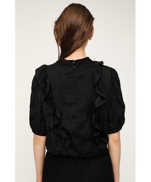 SLY(スライ)の「PLEATS FRILL TOPS プリーツフリル トップス(シャツ/ブラウス・レディース・ブラック/アイボリー/ライトグリーン・FREE)」の9枚目の写真