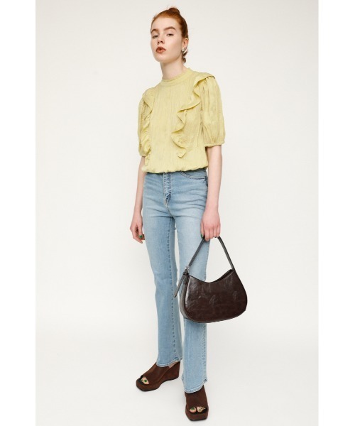 SLY(スライ)の「PLEATS FRILL TOPS プリーツフリル トップス(シャツ/ブラウス・レディース・ブラック/アイボリー/ライトグリーン・FREE)」の17枚目の写真