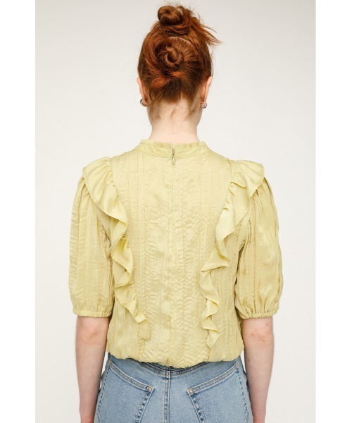 SLY(スライ)の「PLEATS FRILL TOPS プリーツフリル トップス(シャツ/ブラウス・レディース・ブラック/アイボリー/ライトグリーン・FREE)」の15枚目の写真