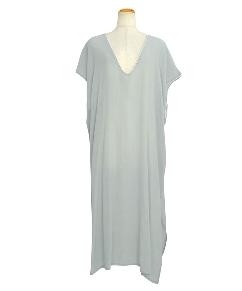 ＡＮＤＪ（アンドジェイ）の「楊柳シフォンパイピングカフタンワンピース（ワンピース・レディース・ベージュ系その他/ブラック/ライトブルー/ライトグレー・M）」の11枚目の写真