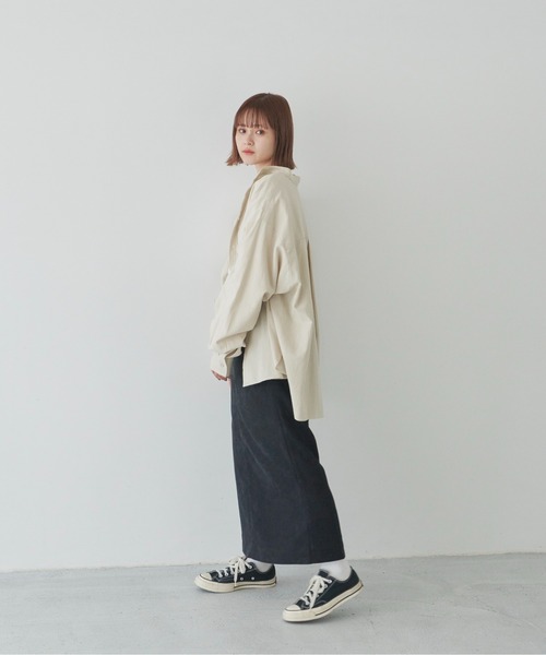 flaner(フラネ)の「ルーズバンドカラーシャツ(シャツ/ブラウス・レディース・ホワイト/ベージュ・FREE)」の14枚目の写真