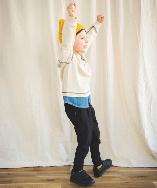 BRANSHES（ブランシェス）の「【イージー&イージー】テーパードパンツ　デニムニット/無地/チェック（その他パンツ・キッズ・ブラック/グレー/ブルー/カーキオリーブ/キャメル・90cm/110cm/100cm/120cm/130cm/140cm/150cm）」の10枚目の写真