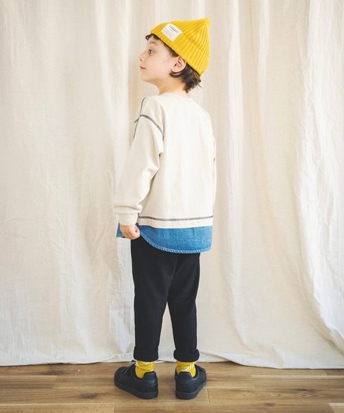 BRANSHES（ブランシェス）の「【イージー&イージー】テーパードパンツ　デニムニット/無地/チェック（その他パンツ・キッズ・ブラック/グレー/ブルー/カーキオリーブ/キャメル・90cm/110cm/100cm/120cm/130cm/140cm/150cm）」の8枚目の写真