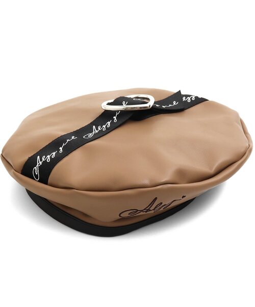 algy（アルジー）の「ハートバックルベレー（ハンチング/ベレー帽・キッズ・チェック/ベージュ/エンジ・MEDIUM/SMALL）」の2枚目の写真