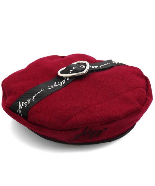 algy（アルジー）の「ハートバックルベレー（ハンチング/ベレー帽・キッズ・チェック/ベージュ/エンジ・MEDIUM/SMALL）」の5枚目の写真