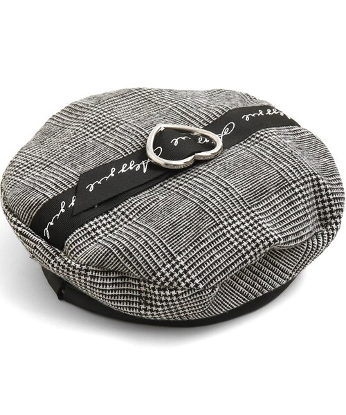 algy（アルジー）の「ハートバックルベレー（ハンチング/ベレー帽・キッズ・チェック/ベージュ/エンジ・MEDIUM/SMALL）」の8枚目の写真