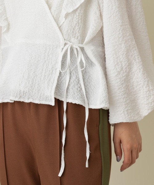 Kastane（カスタネ）の「フクレジャガードカシュクールカーデ（シャツ/ブラウス・レディース・オフホワイト/ベージュ・FREE）」の14枚目の写真