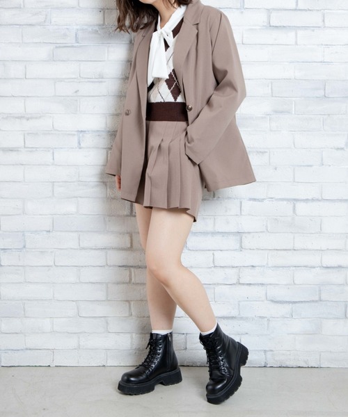 WEGO（ウィゴー）の「WEGO/ベルトタックプリーツキュロット（スカート・レディース・ブラウン/ベージュ系その他2/ブラック系その他2・FREE）」の13枚目の写真