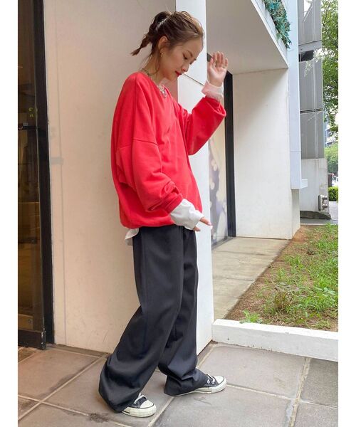 Ungrid（アングリッド）の「ウォッシュルーズスウェット(トレーナー)（スウェット・レディース・ブラウン/レッド/アイボリー・FREE）」の21枚目の写真