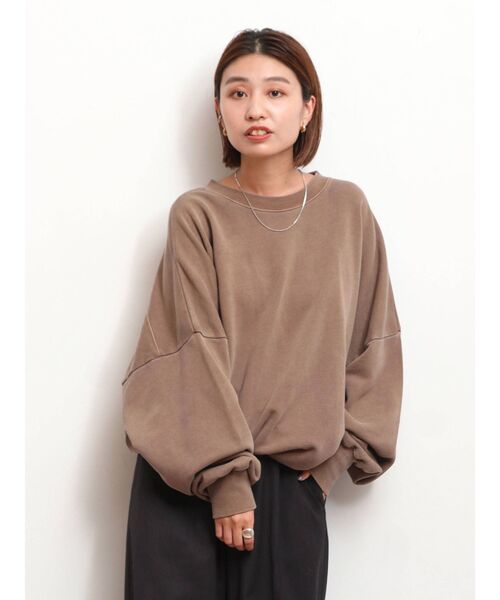 Ungrid（アングリッド）の「ウォッシュルーズスウェット(トレーナー)（スウェット・レディース・ブラウン/レッド/アイボリー・FREE）」の8枚目の写真