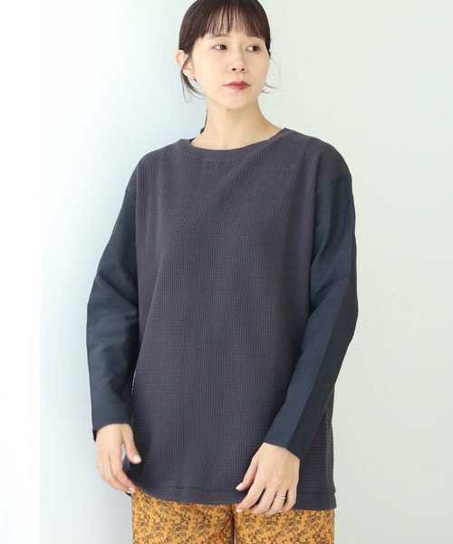 nitca(ニトカ)の「ワッフルジャガード コンビプルオーバー(Tシャツ/カットソー・レディース・キナリ/チャコールグレー・FREE)」の22枚目の写真