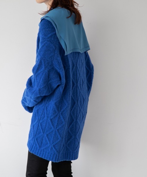 yuw（ユウ）の「BLUCLE CABLE PULLOVER　217876（ニット/セーター・レディース・ブラック/ブラウン/グリーン/ブルー・FREE）」の13枚目の写真