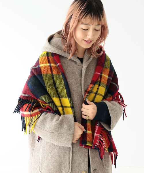 ビームスボーイ★HIGHLAND TWEEDSニットピンショールマフラーストール ビームスボーイ☆HIGHLAND TWEEDSニットピンショールマフラー