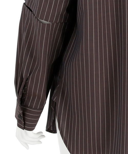 G.V.G.V.（ジーヴィージーヴィー）の「DEFORMED FRONT SHIRT（シャツ/ブラウス・レディース・ブラウン/ダークネイビー・36/34）」の7枚目の写真
