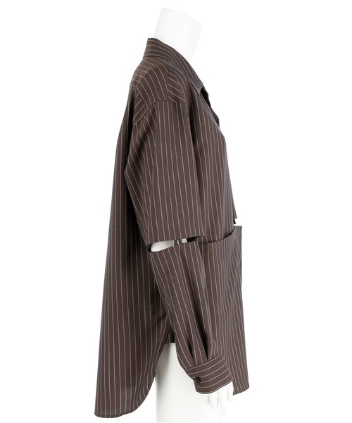 G.V.G.V.（ジーヴィージーヴィー）の「DEFORMED FRONT SHIRT（シャツ/ブラウス・レディース・ブラウン/ダークネイビー・36/34）」の10枚目の写真