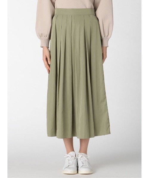 m.f.editorial（エムエフエディトリアル）の「エムエフエディトリアルレディース/m.f.editorial：Women  メモリータック ロングフレアースカート（スカート・レディース・オリーブ・LARGE/MEDIUM）」の4枚目の写真