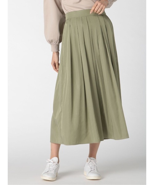 m.f.editorial（エムエフエディトリアル）の「エムエフエディトリアルレディース/m.f.editorial：Women  メモリータック ロングフレアースカート（スカート・レディース・オリーブ・LARGE/MEDIUM）」の9枚目の写真