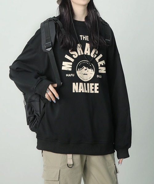 meJane(ミージェーン)の「MISRACLENサークルロゴルーズシルエットユニセックストレーナー【ZOZOTOWN限定】(スウェット・レディース・ブラック/チャコールグレー/霜降りグレー・FREE)」の6枚目の写真