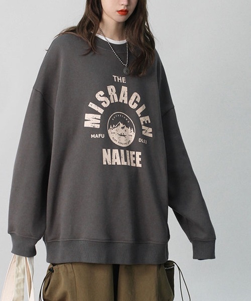 meJane(ミージェーン)の「MISRACLENサークルロゴルーズシルエットユニセックストレーナー【ZOZOTOWN限定】(スウェット・レディース・ブラック/チャコールグレー/霜降りグレー・FREE)」の9枚目の写真
