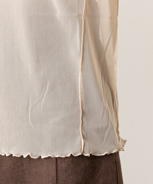 Chico（チコ）の「【新色追加】ハイネックチュールメロープルオーバー（Tシャツ/カットソー・レディース・ブラック/ブラウン/アイボリー/グレイッシュベージュ/ライトブルー・FREE）」の21枚目の写真