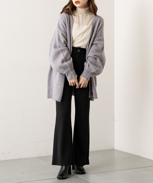 Chico（チコ）の「【新色追加】ハイネックチュールメロープルオーバー（Tシャツ/カットソー・レディース・ブラック/ブラウン/アイボリー/グレイッシュベージュ/ライトブルー・FREE）」の10枚目の写真