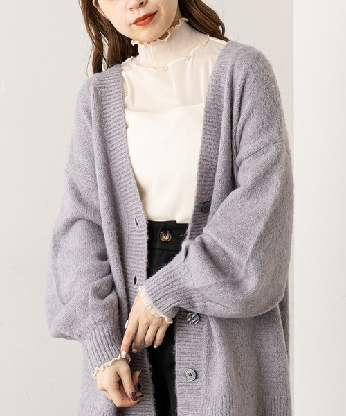 Chico（チコ）の「【新色追加】ハイネックチュールメロープルオーバー（Tシャツ/カットソー・レディース・ブラック/ブラウン/アイボリー/グレイッシュベージュ/ライトブルー・FREE）」の8枚目の写真