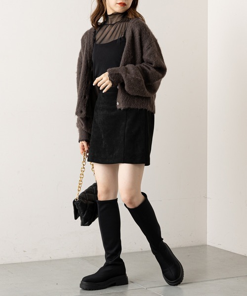 Chico（チコ）の「【新色追加】ハイネックチュールメロープルオーバー（Tシャツ/カットソー・レディース・ブラック/ブラウン/アイボリー/グレイッシュベージュ/ライトブルー・FREE）」の12枚目の写真