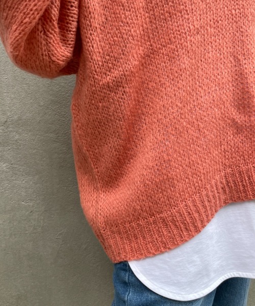 BONbazaar（ボンバザール）の「★OT★【ZOZO限定】シアー天竺Vネックニット（ニット/セーター・レディース・ブルー/ブルー系その他/サーモンピンク・FREE）」の16枚目の写真