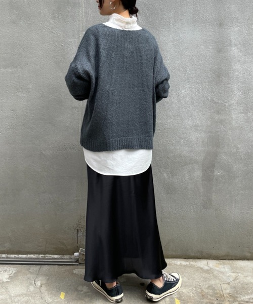 BONbazaar（ボンバザール）の「★OT★【ZOZO限定】シアー天竺Vネックニット（ニット/セーター・レディース・ブルー/ブルー系その他/サーモンピンク・FREE）」の22枚目の写真