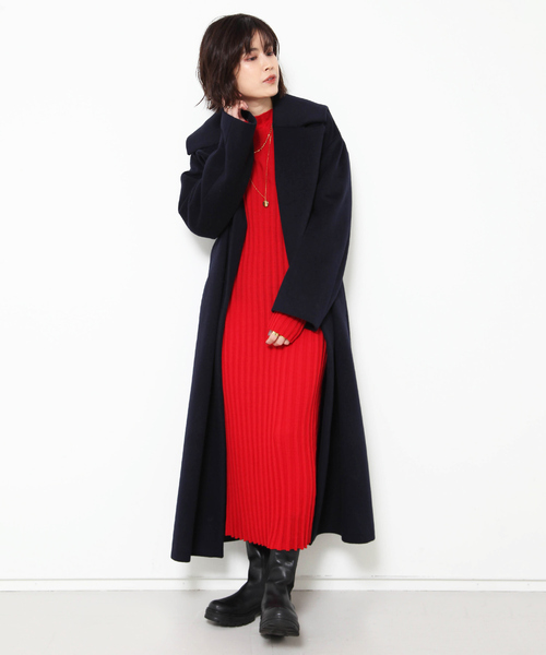 Rouge vif（ルージュヴィフ）の「リブニットワンピース（ワンピース・レディース・ホワイト/レッド/グレー・フリー）」の8枚目の写真